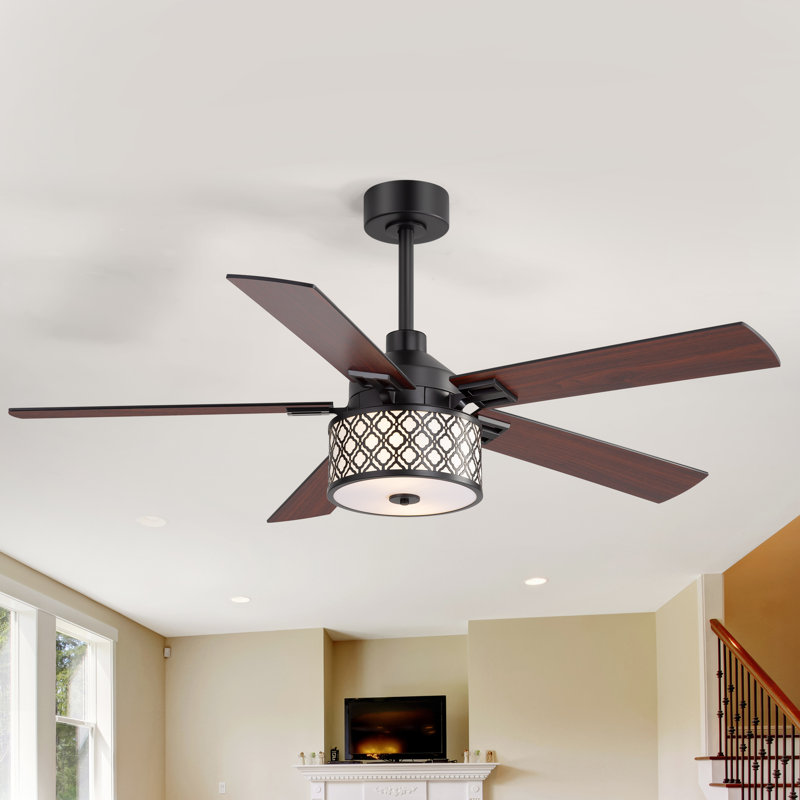 52 Inch Ceiling Fan With Light,  Ceiling Fans With Lights And Remote Control, Quiet Reversible DC Motor,  Ceiling Fan For Indoor , Bedroom Living Room And Patio