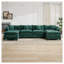 Canapé modulaire Cloud 4 places en chenille verte avec sièges très larges Cloud