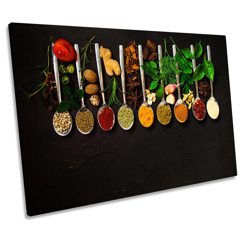 Herbs Spoons Spices Kitchen - Wrapped Canvas Print, 40.6cm H x 61cm W