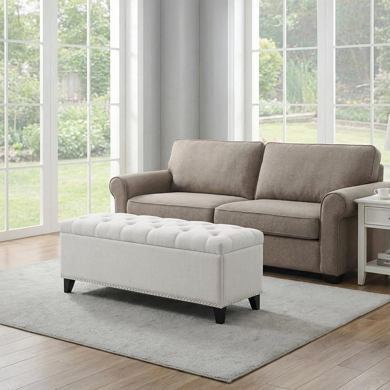 Beige Storage Bench, Beige