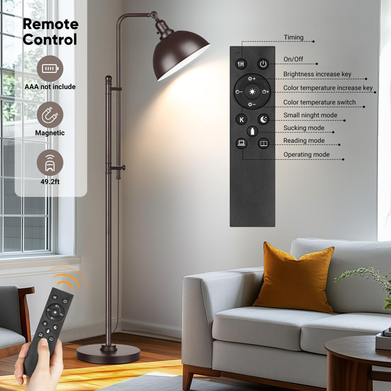 Industrial Floor Lamp, Brown