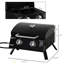 Barbecue de camping de 21,75 po avec 2 brûleurs, allumage, conception pliable, couvercle pour fumer, poignées froides au toucher, cendrier amovible, grille de brûleur portative en acier au carbone, pieds, thermomètre, idéal pour l'extérieur