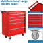 Caisse à outils robuste à 5 tiroirs - Armoire de rangement mobile en métal avec tiroirs et roues verrouillables, poignée latérale, doublure de protection - Garage, atelier, atelier de réparation - rouge-132151768