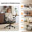 Oil-Waxed Leather Swivel Chair With Flip-Up Armrests-974970025