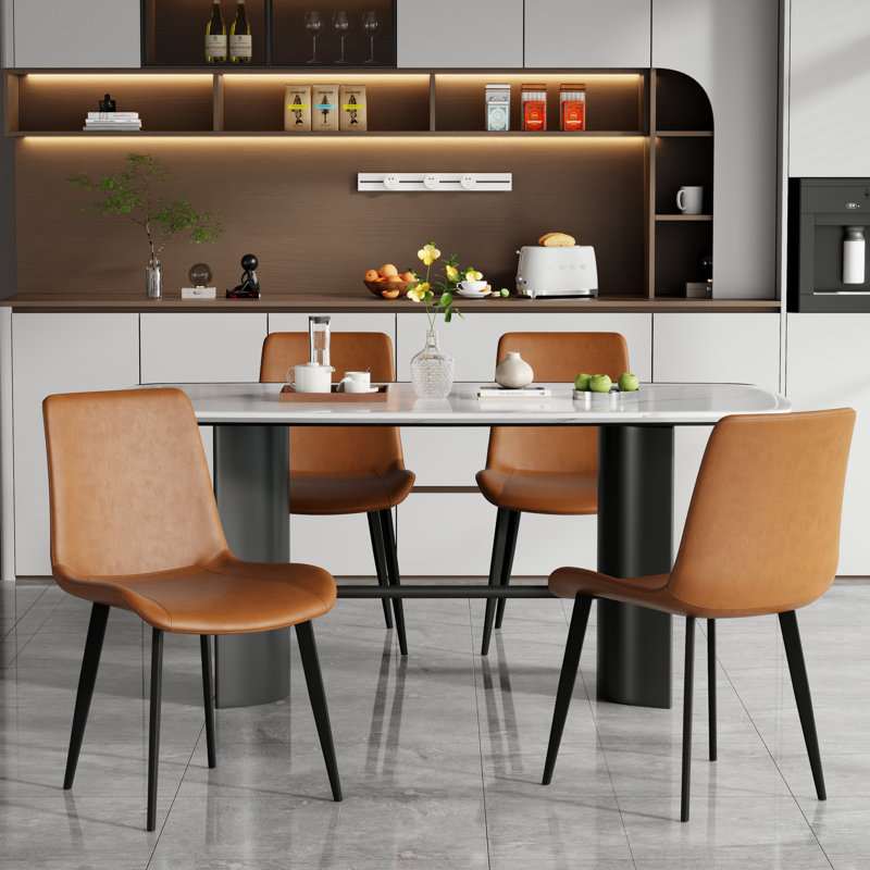 Ensemble de chaises de salle à manger Modern, 4, Brun