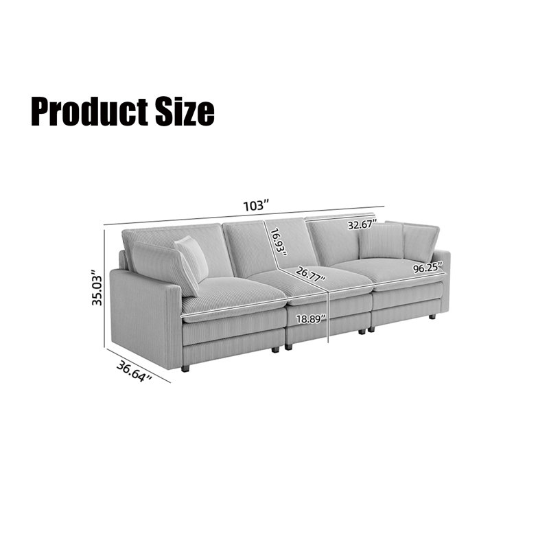 3 Seat Modular Sofa, Beige
