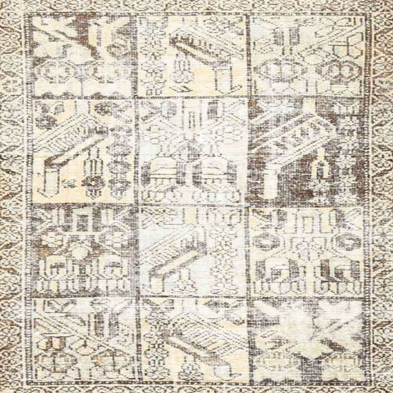 Tapis kaki foncé traditionnel, Carré 3 pi