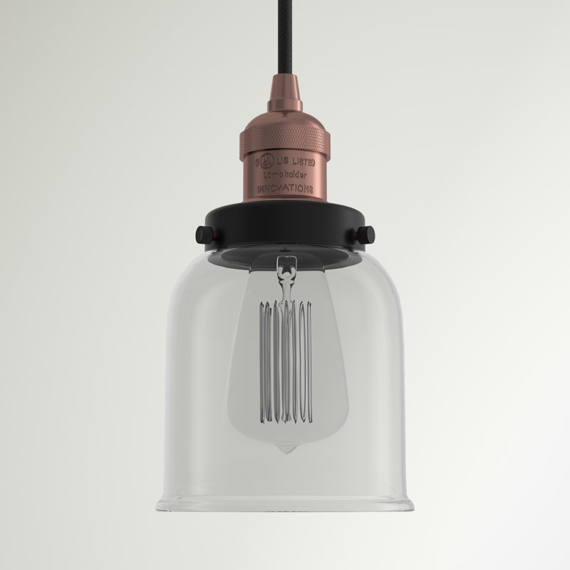 Clara 1 - Light Single Pendant, Plated Smoke, Antique Copper with Matte Black accents