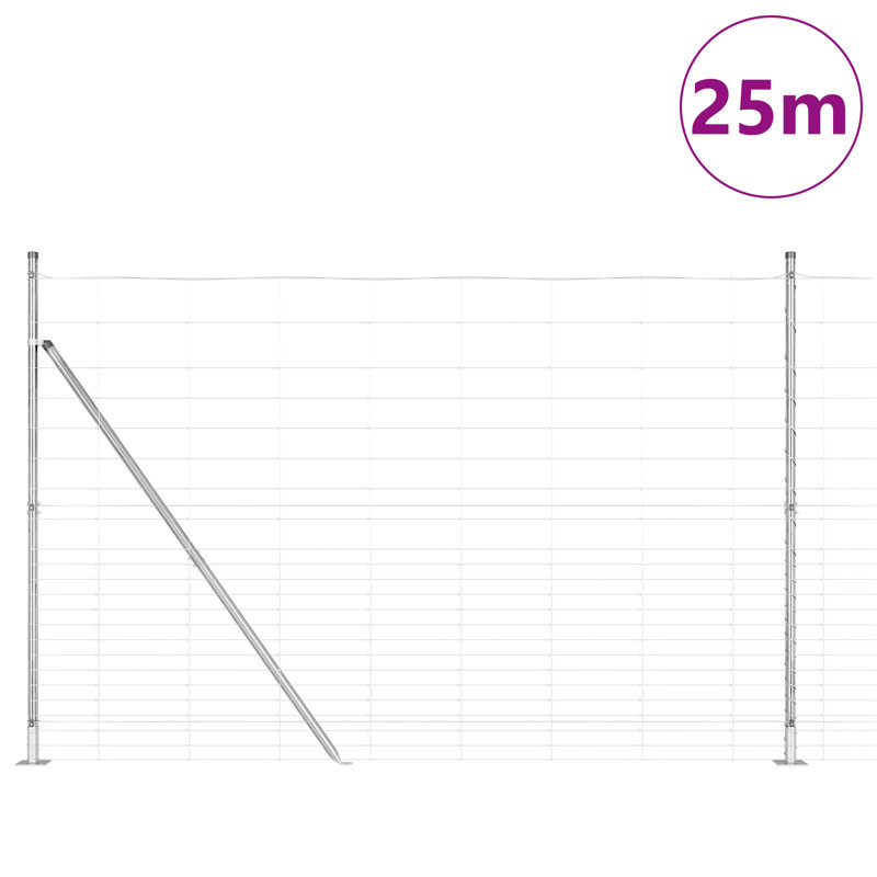 Field Fence Galvanised Steel, 160cm H x 2500cm W