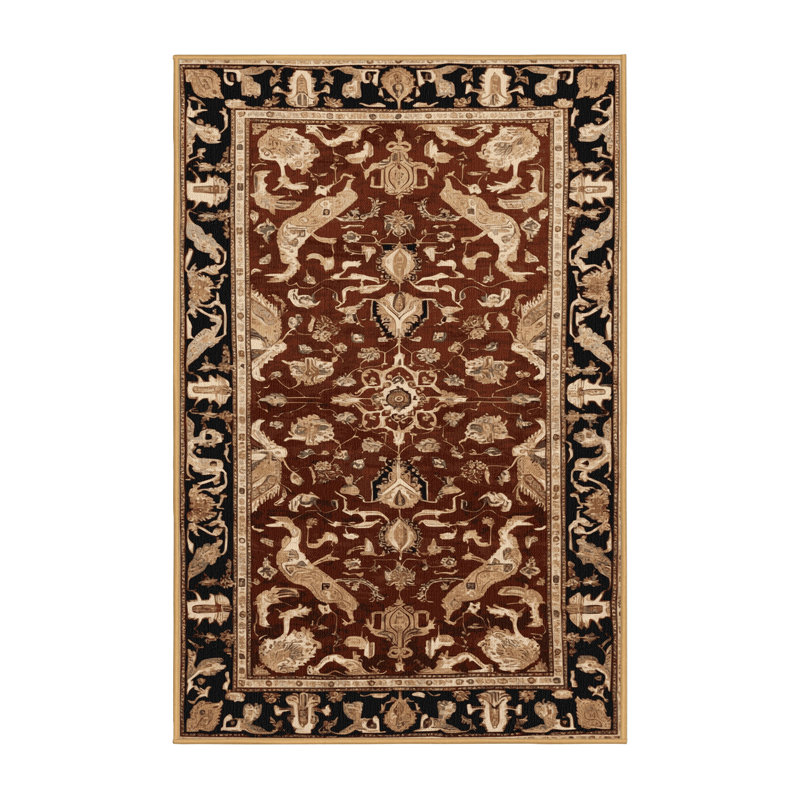Tapis brun lavable à la machine, Rectangulaire 2 pi x 3 pi