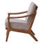Chaise d'appoint, tissu brun clair et finition brune