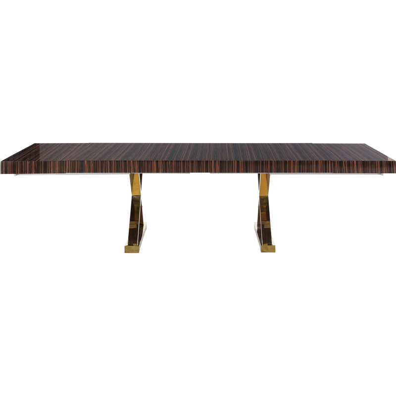Woolum Metal Base Dining Table, Gold, Brown
