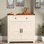 Buffet Farmhouse avec rangement compact en MDF blanc pour la cuisine et la salle à manger