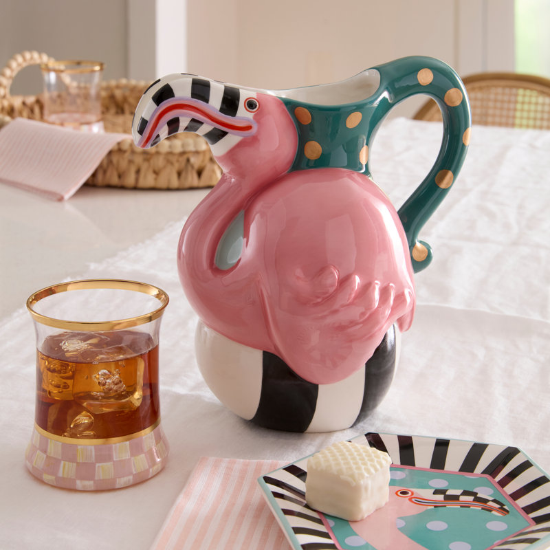 Patience Brewster Flamingo Ceramic Pitcher