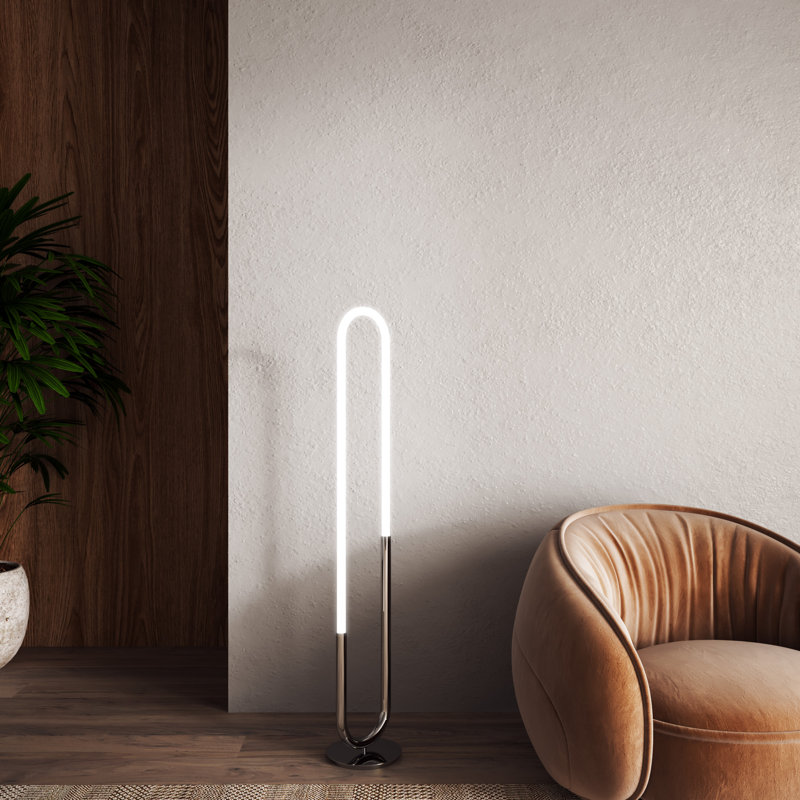 Huron LED Floor Lamp, Chrome