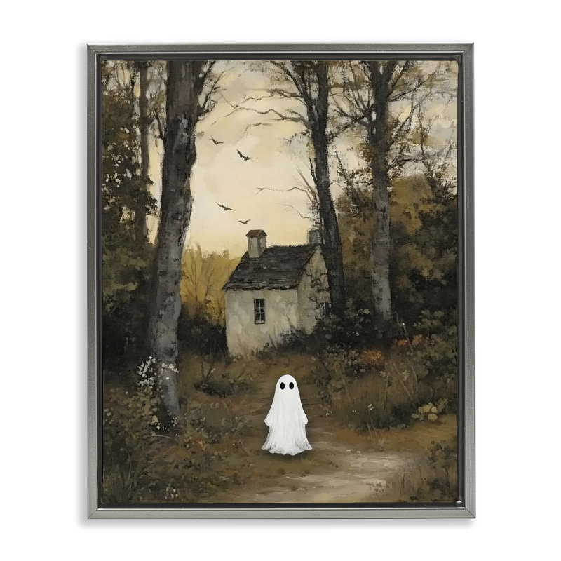 Petit fantôme dans un cadre flottant Cottage Forest, design par Arlington Prints, H 31 po x l 25 po