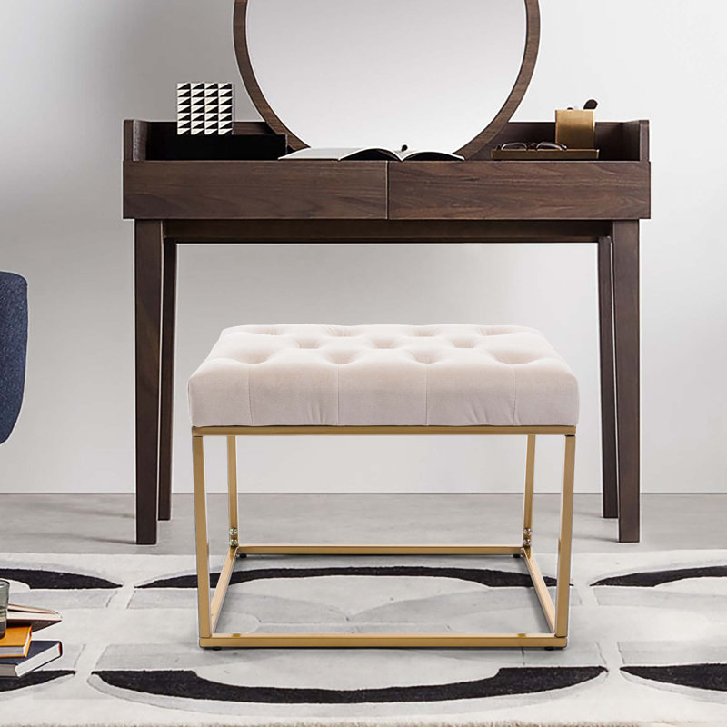 Repose-pieds de salon Mercer41, Velours beige
