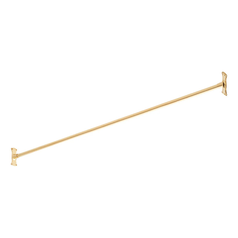 Brushed Gold 66" Brass Straight Wall Mounted Shower Curtain Rod