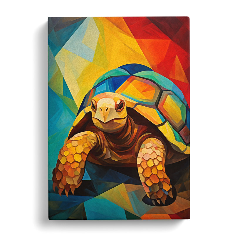 Tortoise Cubism - No Frame Print, 50cm H x 35cm W x 3cm D