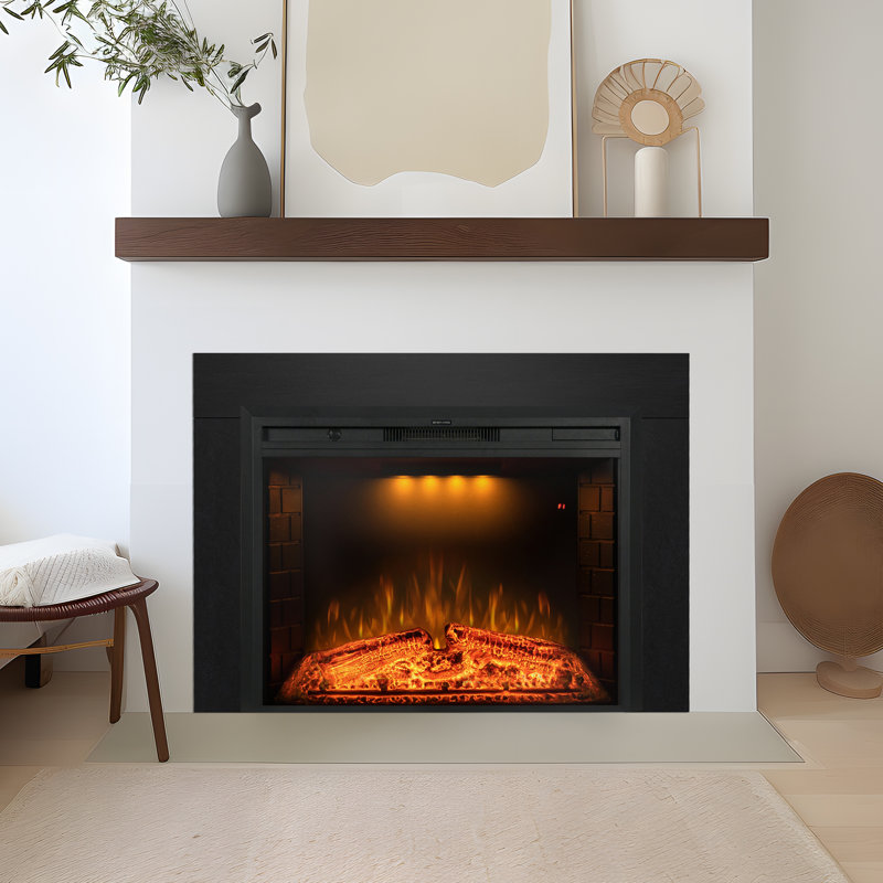 Trim With Electric Fireplace, 32.11” H x 44.55” W x 8.84” D