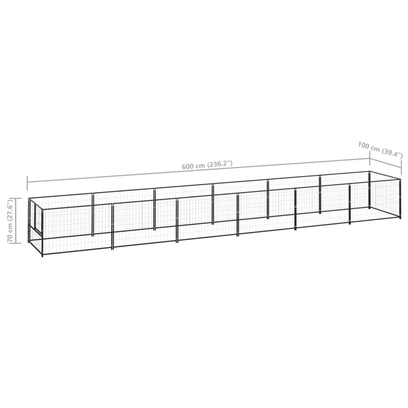 Molimo 70cm H Steel Exercise Pen With Door, Black