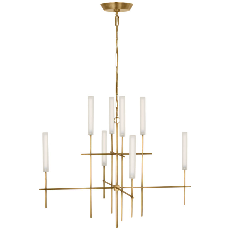 Fay 8 - Light LED Chandelier, Hand-Rubbed Antique Brass