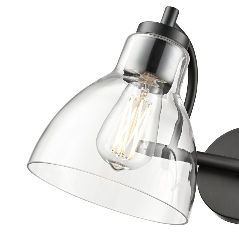 Meuble-lavabo 2 lumières 17,5 po Knightsdale - noir mat, 17,5 po de largeur, Noir mat, Deux lumières