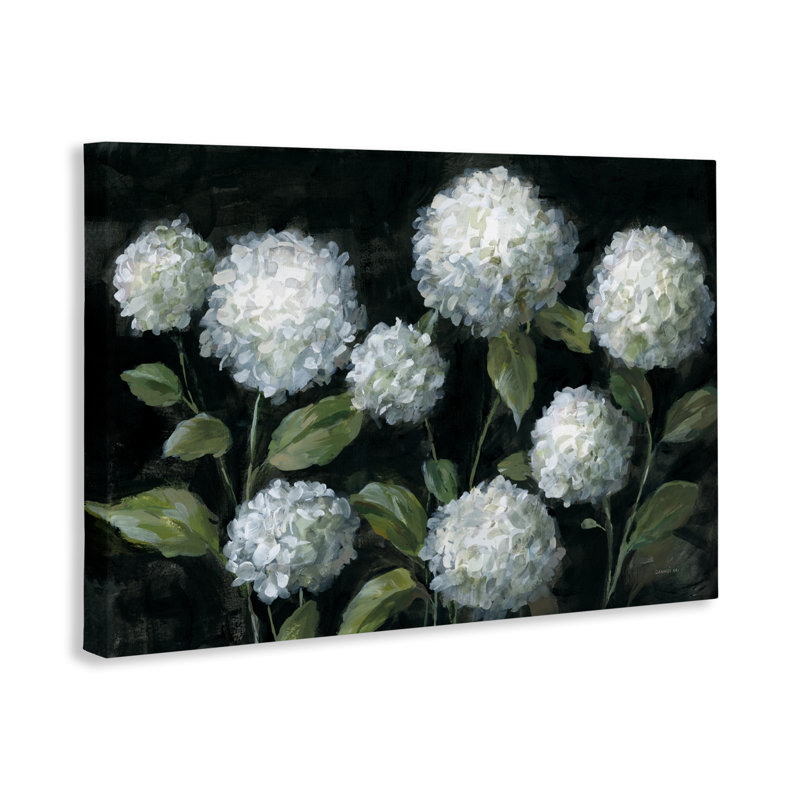 Toile d'hortensias de jardin de minuit, design par Danhui Nai, H 16 po x l 24 po