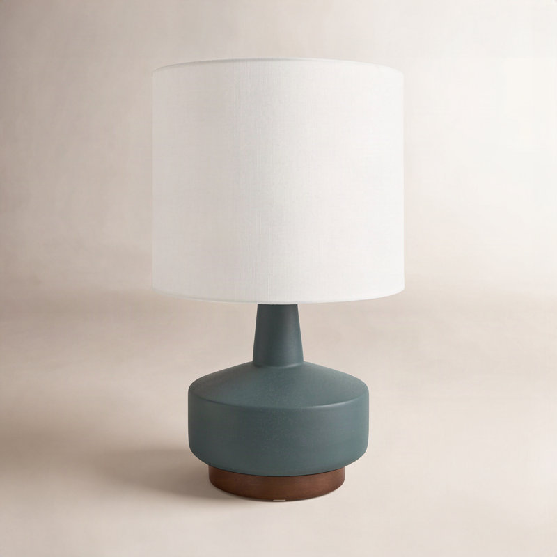 Ceramic Table Lamp, Blue, White