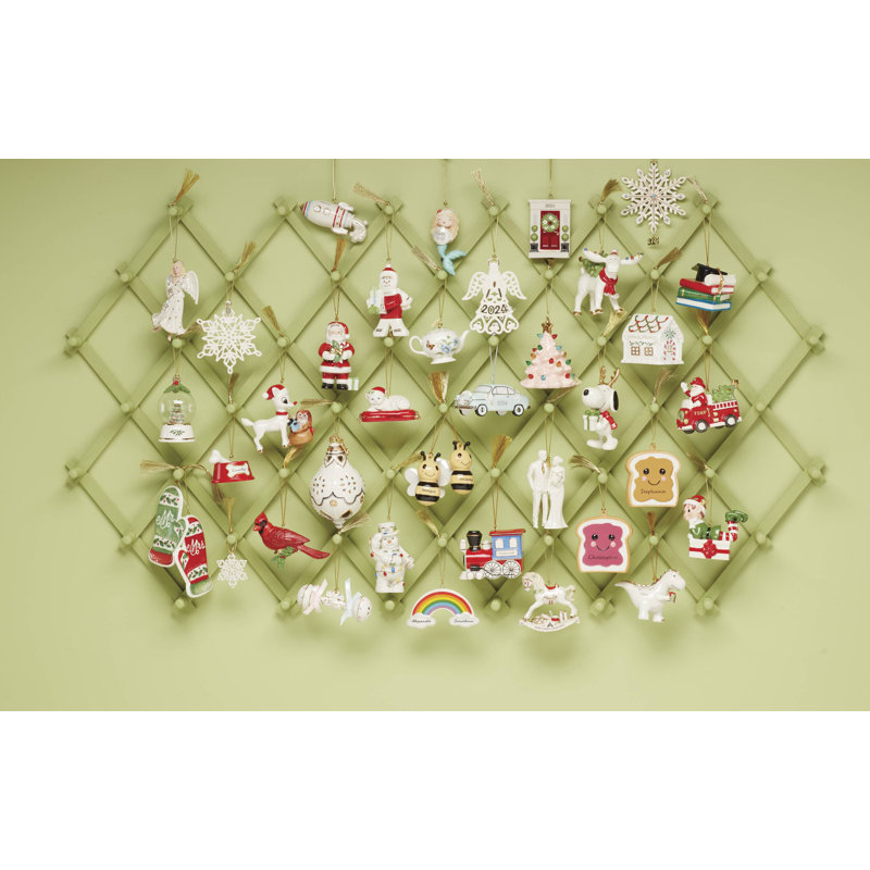 2024 Porcelain Snowflake Ornament with Gold Cord
