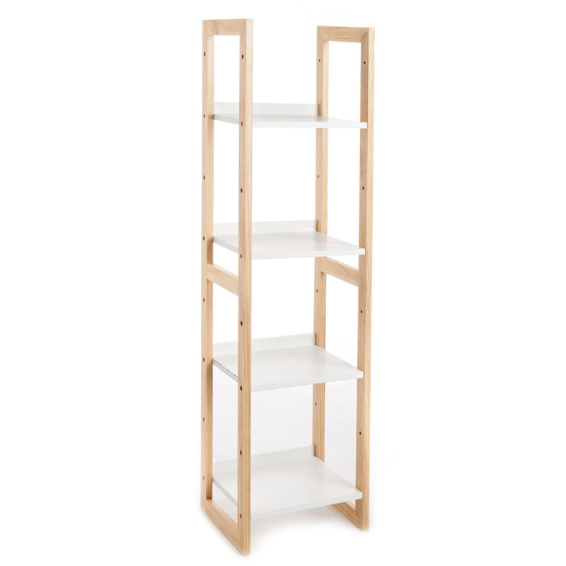 Rebeca 130cm H x 29cm W Solid Wood Etagere Bookcase