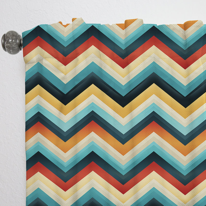 Tribal Fusion Motif à chevrons - Rideau à chevrons - Rideau à chevrons obscurcissant - 1 panneaux, L 52 po x L 84 po