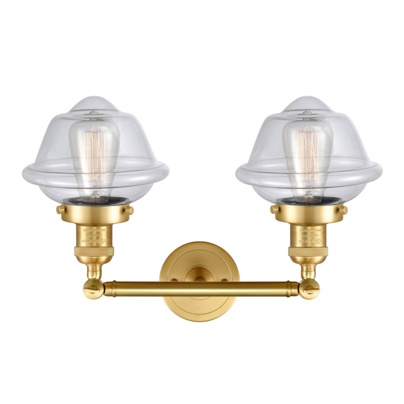 Éclairage pour salle de bain 2 lumières à intensité variable Gebhart, Ampoule incandescente rétro de 60 watts, Transparent