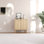 Armoire polyvalente polyvalente, chêne saphir, 28,3 po x 28,7 po x 14,2 po | 100% panneau de particules enduit de mélamine, épaisseur: 0,7 pouce | Pieds en bois, nombreuses tablettes, fixation murale, design scandinave moderne