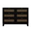 Commode en bois avec 6 tiroirs, armoire de rangement pour chambre à coucher avec poignées en métal, commodes en bois larges et commodes-801359616