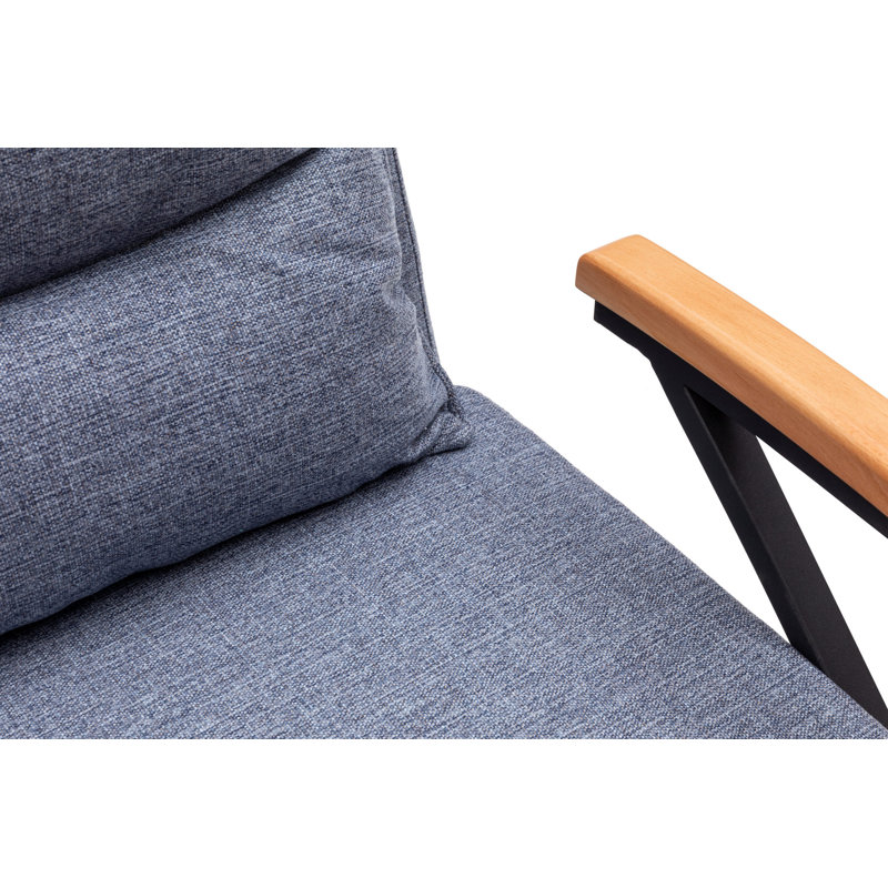 Canapé-lit rembourré de 52,4 po Shearson, 100 % polyester bleu