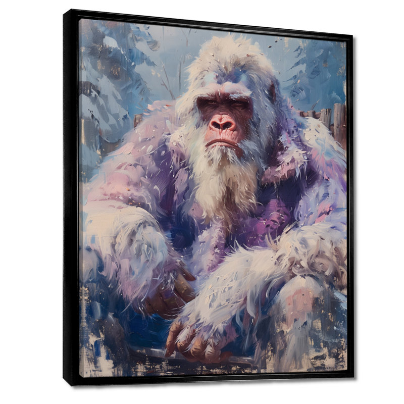Rose, gris, été, Sasquatch Sanctuary II - Bigfoot, art mural, salon, H 20 po x l 12 po x P 1 po