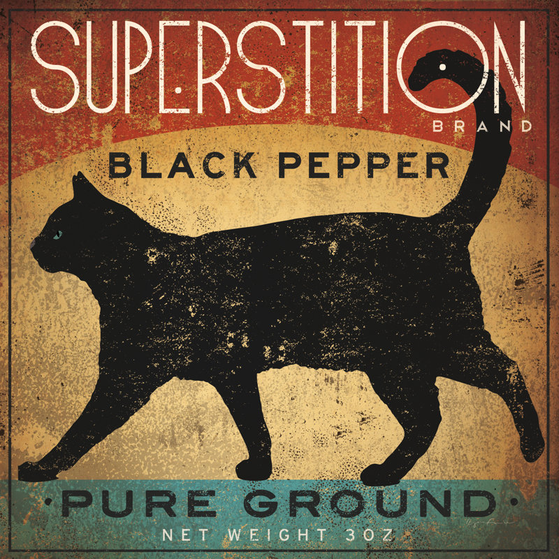 " Superstition Black Pepper Cat " by Ryan Fowler, 12" H x 12" W