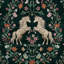 Tapis 100% coton vert émeraude The Unicorn