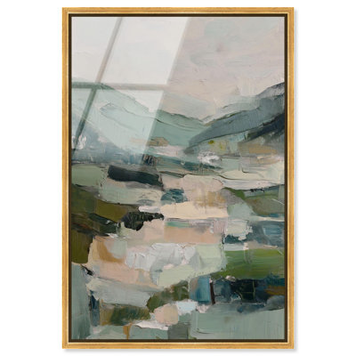 Décoration murale en verre acrylique ultrabrillant encadré Hush Coastal Vibrancy III par Art Remedy, cadre doré, 36 x 54