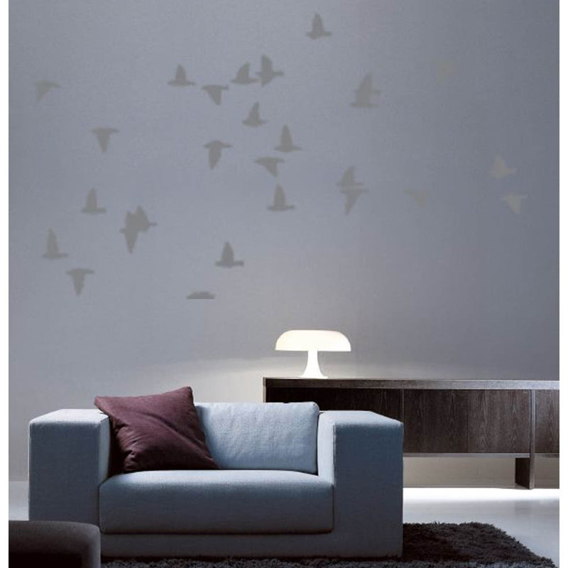 Décalcomanie murale sihouette oiseaux, Gris