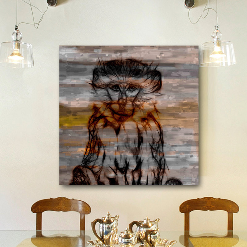 « primates » par parvez taj,-impression sur toile tendue, H 18 po x l 18 po x P 1,5 po