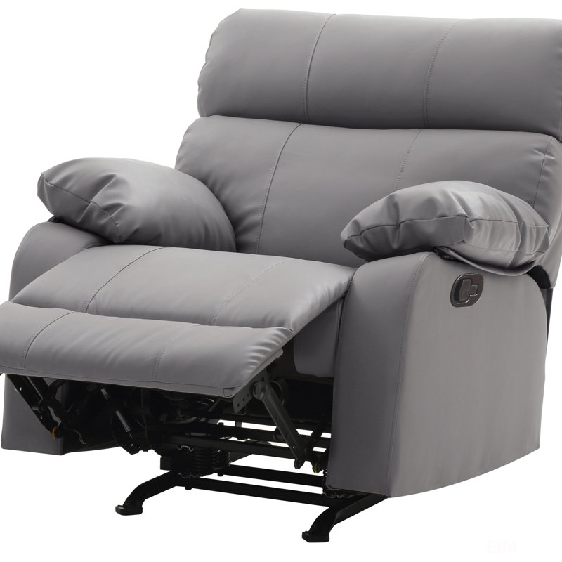 Furniture Manny G533-RC Rocker Recliner, Gray Faux Leather