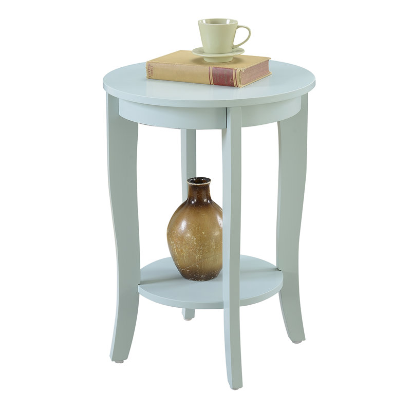 Carbin Round End Table, Sea Foam
