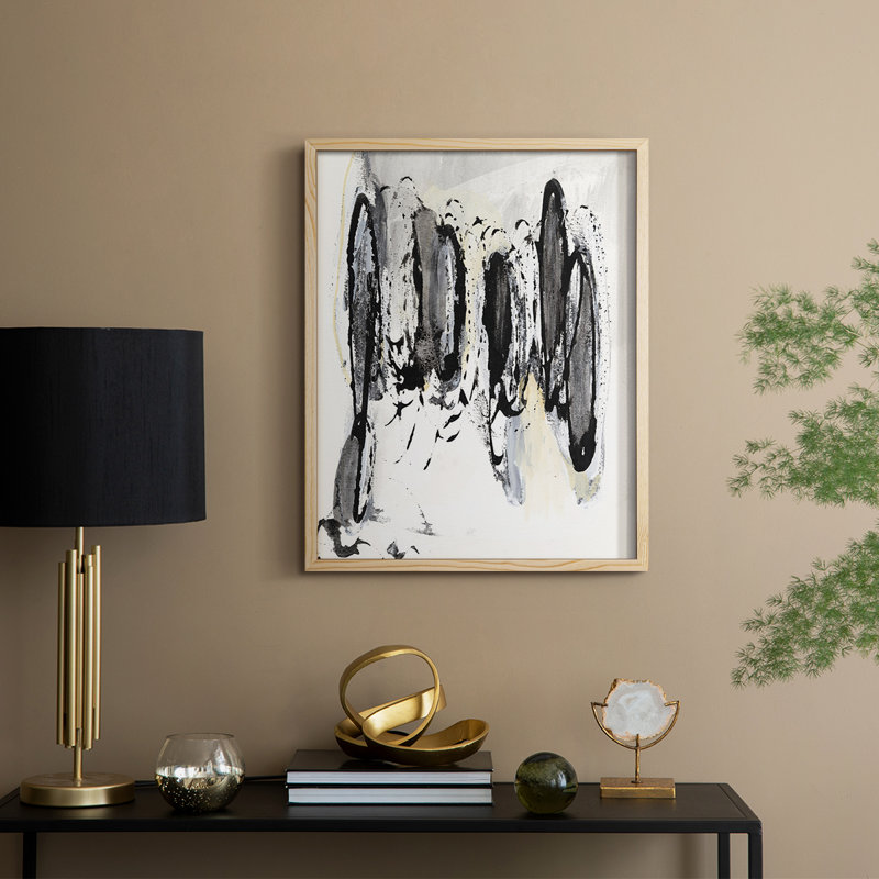 Grey Scribbles I Framed Print - Solid Wood, 15" H x 12" W