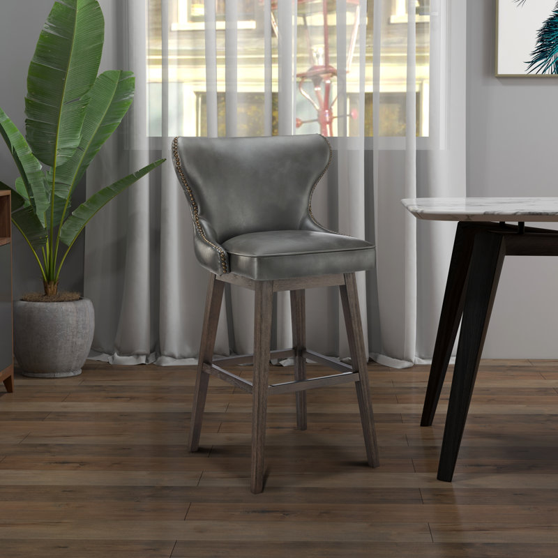 Tabouret de bar et de comptoir pivotant Caraline, Beige, Tabouret de comptoir (siège d'une hauteur de 26 p