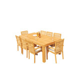 Hari Outdoor 9 - Piece Teak Dining Set