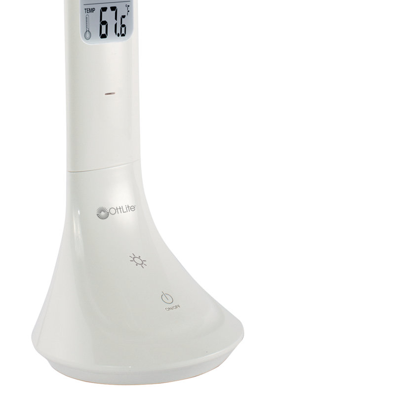 White Cordless Adjustable LED Task Lamp with Digital Display