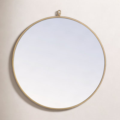 Cassie Metal/Manufactured Wood Round Wall Mirror
