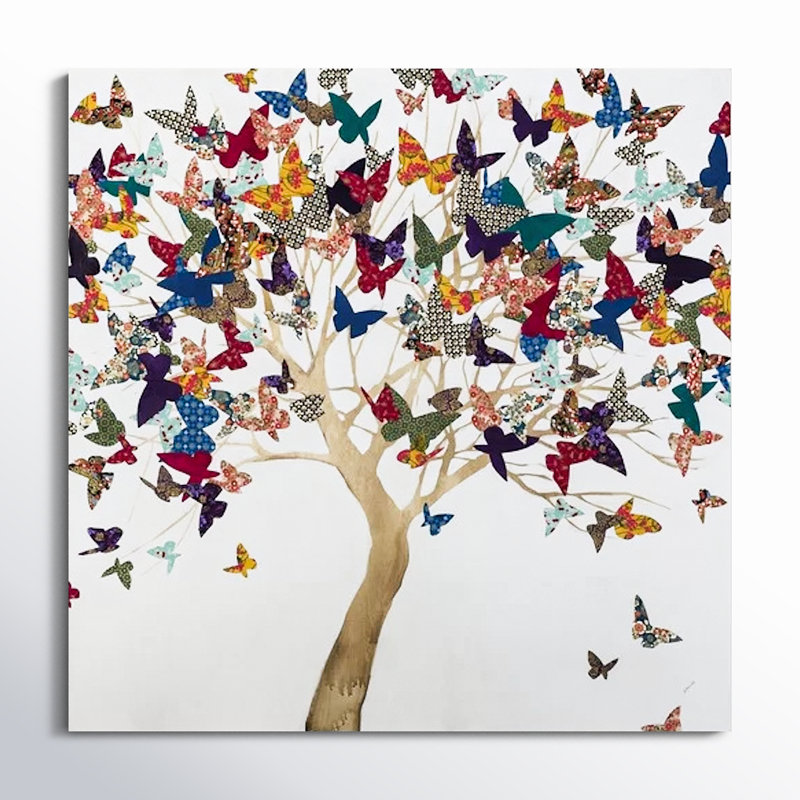 «A Butterflys Journey» par Sydney Edmunds - peinture sur toile, H 36 po x l 36 po x P 1,25 po, Toile tendue